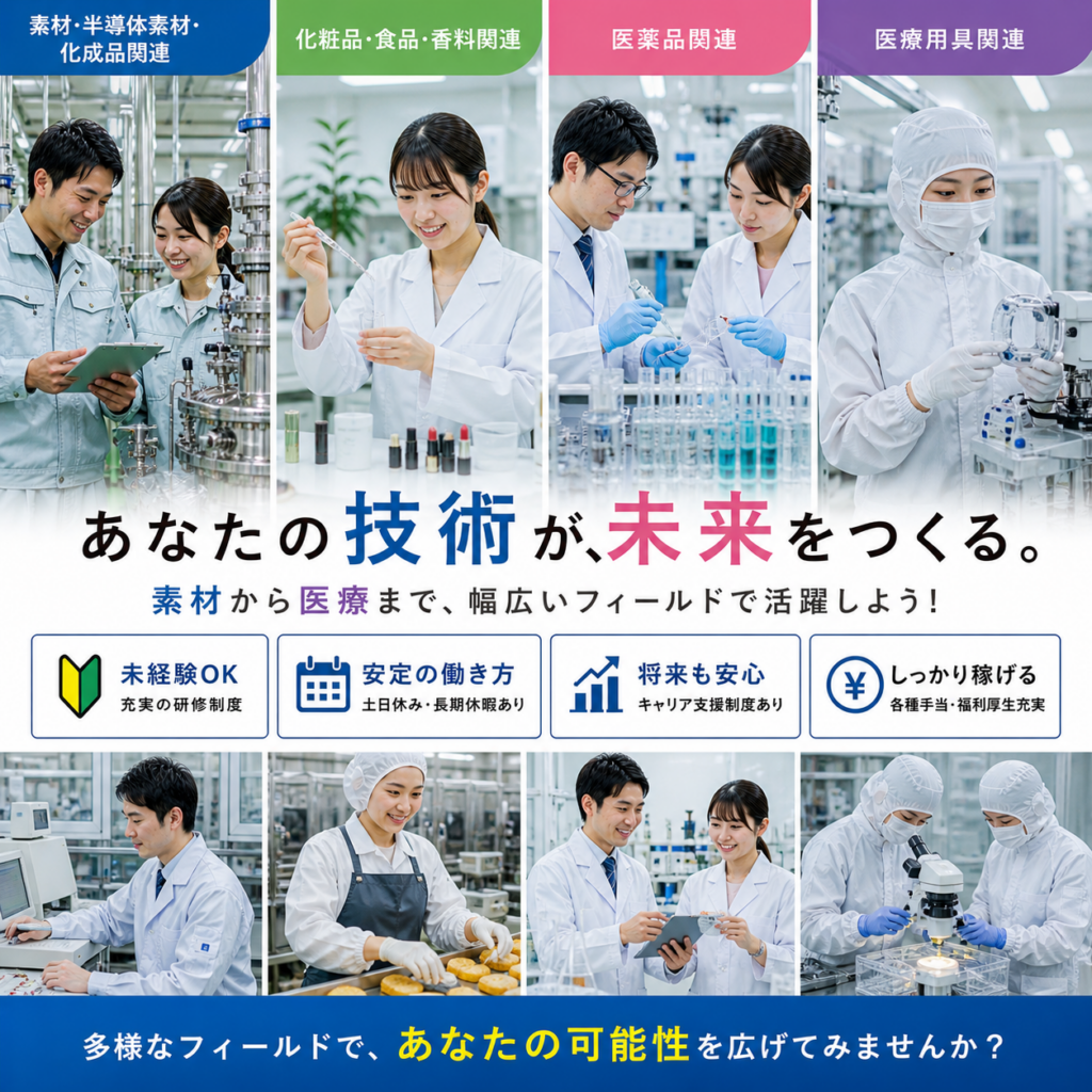 素材・化学・食品・医薬品技術職｜正社員（無期契約）