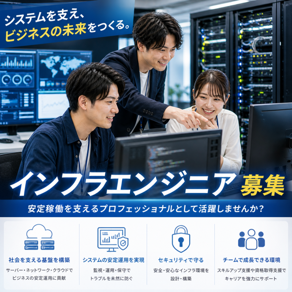 ITエンジニア【システム開発・SE・インフラ】｜正社員（無期契約）