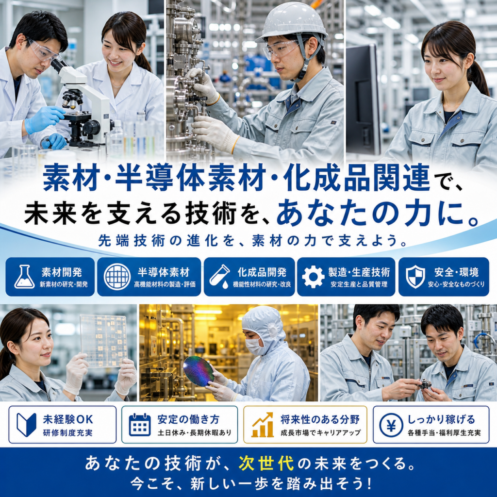 素材・化学・食品・医薬品技術職｜正社員（無期契約）