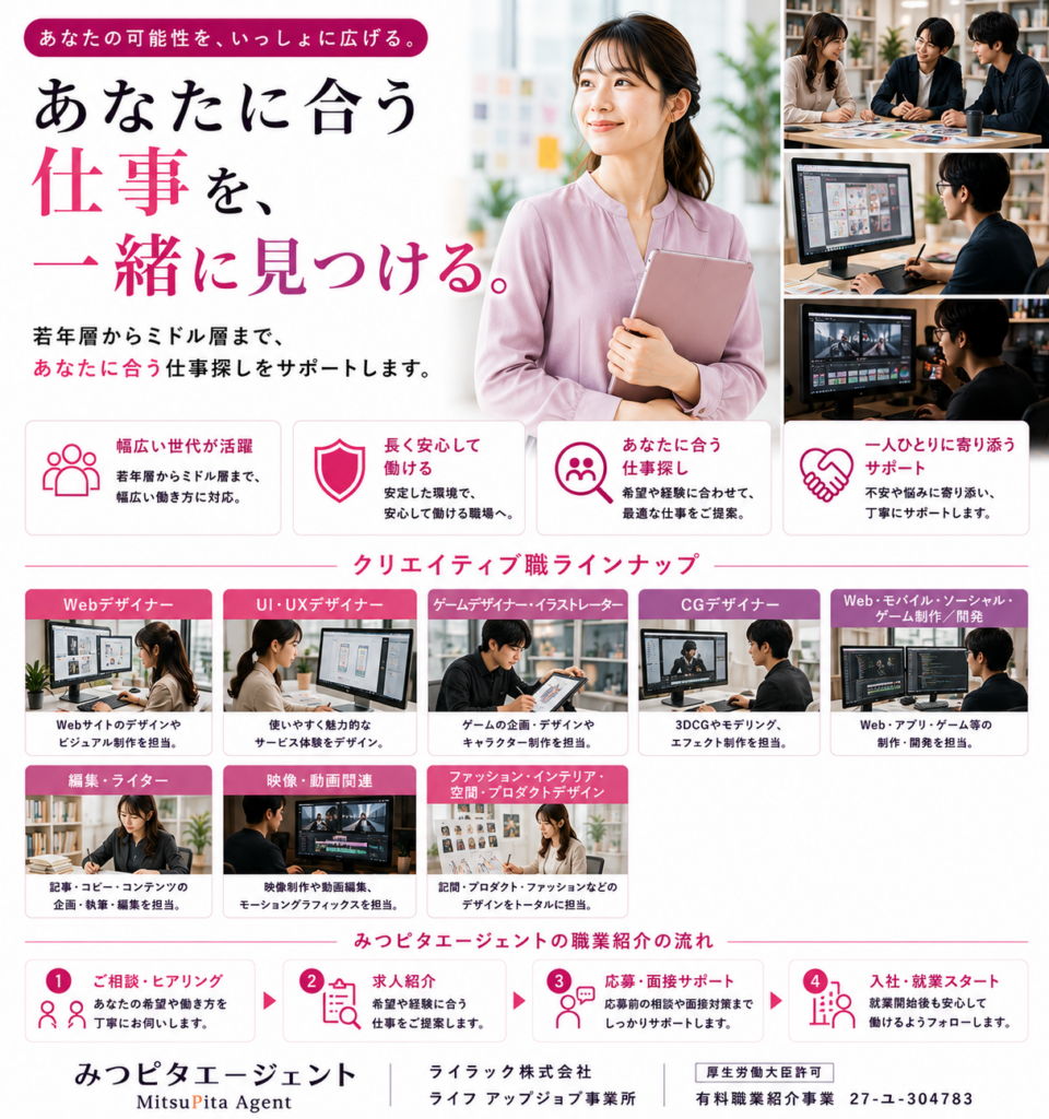 クリエイティブ【メディア・アパレルデザイン】｜正社員（無期契約）