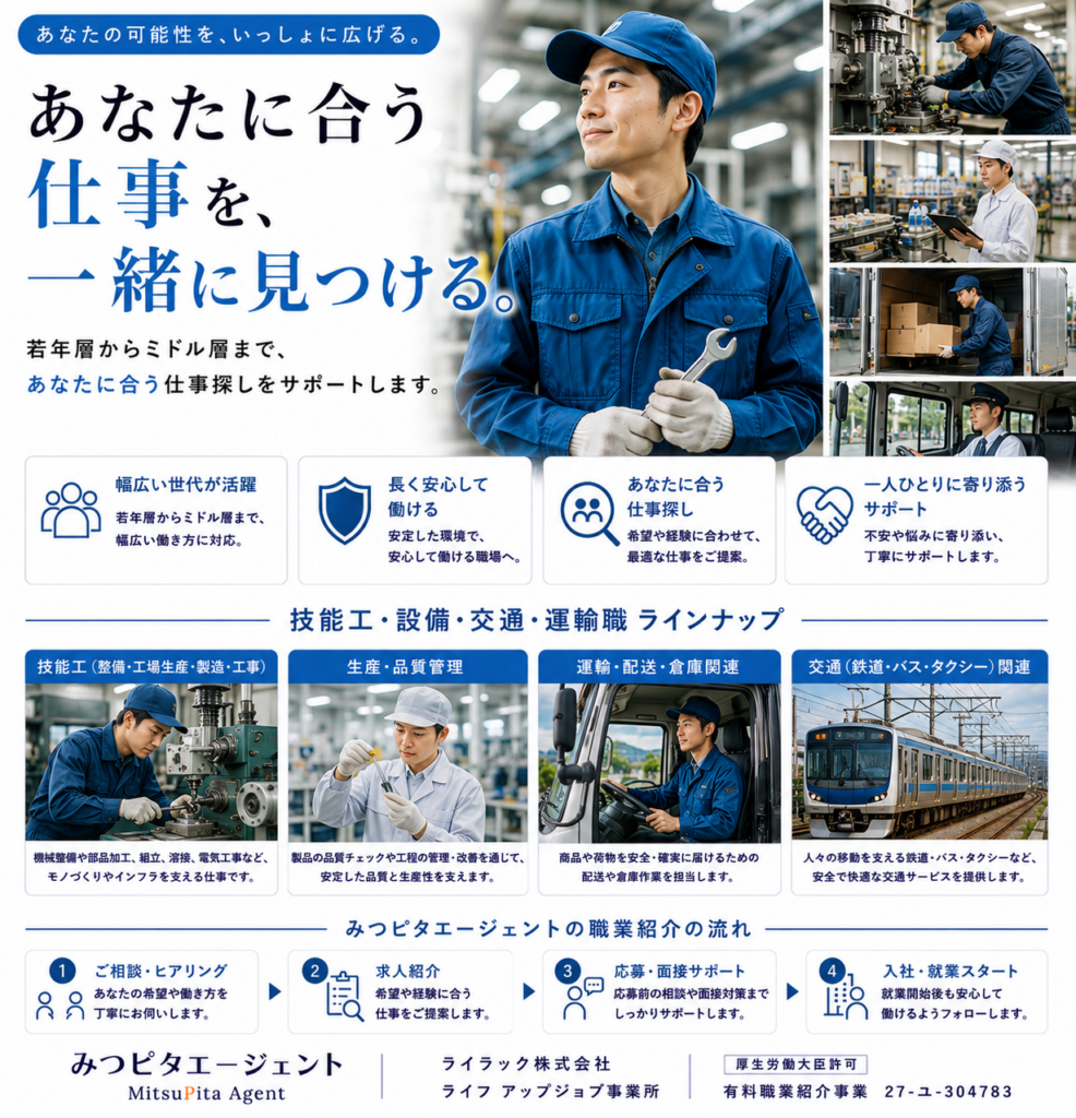 技能工・設備・交通・運輸｜正社員（無期契約）