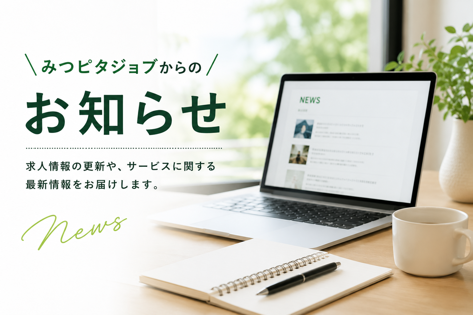 みつピタジョブからのお知らせ